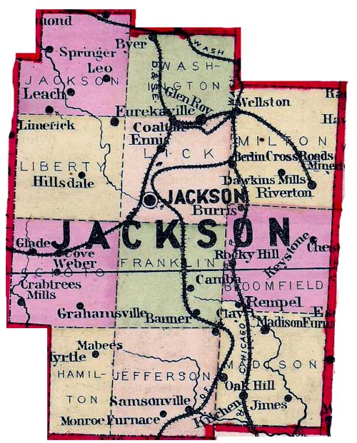 Ohio Genealogy Express Jackson County Ohio Map Of Jackson